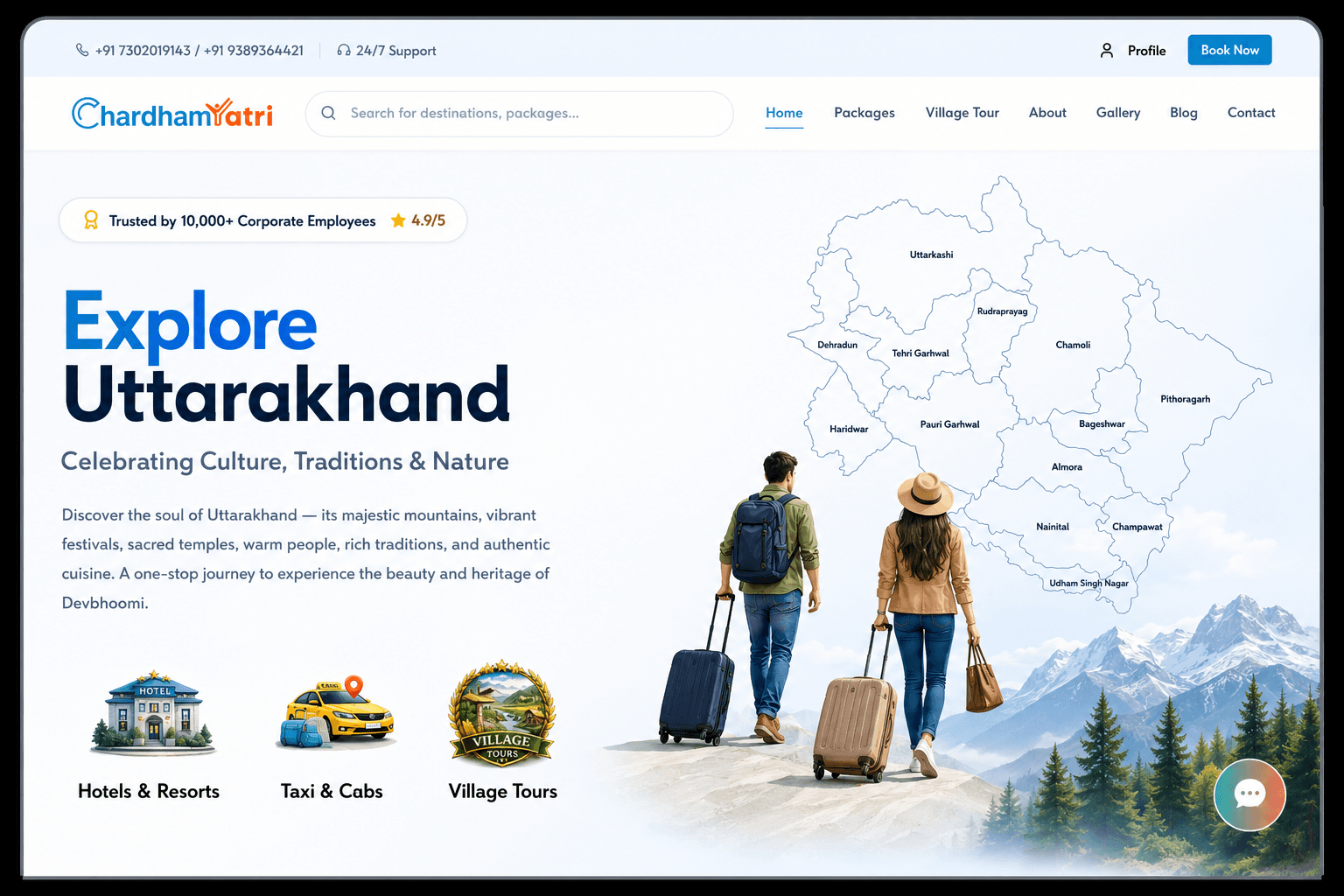 Chardham Yatri - Travel & Tourism project by TechWebs