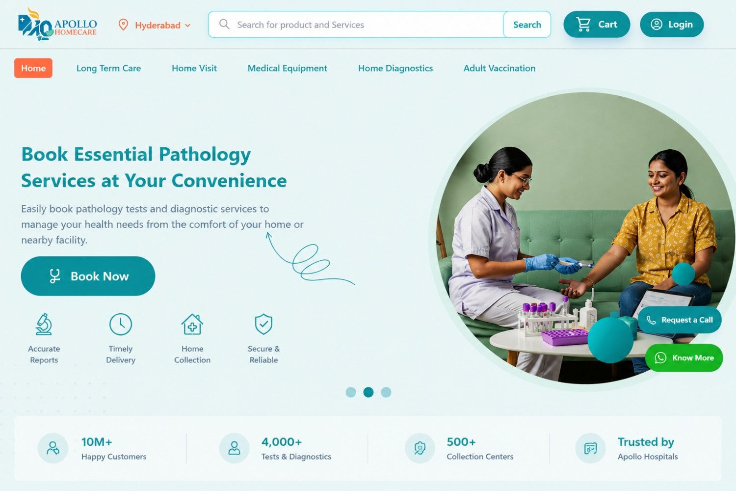 Apollo Homecare - Healthcare Services project by TechWebs